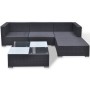 Set de muebles de jardín 5 pzas y cojines ratán sintético negro de vidaXL, Conjuntos de jardín - Ref: Foro24-42740, Precio: 3...