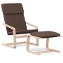 Sillón de relax con taburete tela marrón oscuro de , Sillones - Ref: Foro24-3154417, Precio: 135,82 €, Descuento: %