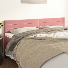 Cabeceros 2 unidades de terciopelo rosa 90x5x78/88 cm de , Cabeceros y pies de cama - Ref: Foro24-346185, Precio: 61,56 €, De...