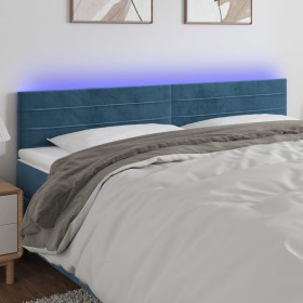 Dark blue velvet LED headboard 180x5x78/88 cm by , Headboards and footboards - Ref: Foro24-3121816, Price: 68,99 €, Discount: %