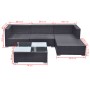 Set de muebles de jardín 5 pzas y cojines ratán sintético negro de vidaXL, Conjuntos de jardín - Ref: Foro24-42740, Precio: 3...