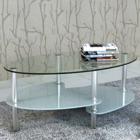 Mesa de centro de vidrio con diseño exclusivo blanca de , Mesas de centro - Ref: Foro24-240508, Precio: 74,55 €, Descuento: %