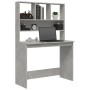 Concrete gray plywood shelf desk 102x45x148cm by , Desks - Ref: Foro24-823004, Price: 102,84 €, Discount: %