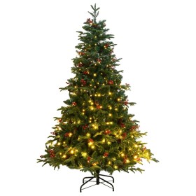 Artificial Christmas tree with hinges 300 LEDs 210 cm by , Christmas trees - Ref: Foro24-3210472, Price: 138,64 €, Discount: %