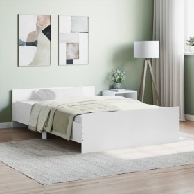 Bed frame with white headboard and footboard 120x190 cm by , Beds and slatted bases - Ref: Foro24-3203775, Price: 151,73 €, D...