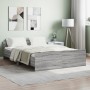 Sonoma gray bed frame with headboard and footboard 135x190 cm by , Beds and slatted bases - Ref: Foro24-3203794, Price: 134,9...