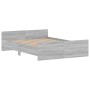 Sonoma gray bed frame with headboard and footboard 135x190 cm by , Beds and slatted bases - Ref: Foro24-3203794, Price: 134,9...