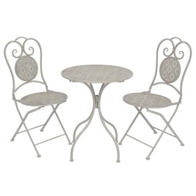 Garden bistro table and chairs 3 pieces gray steel by vidaXL, Garden sets - Ref: Foro24-43154, Price: 206,81 €, Discount: %