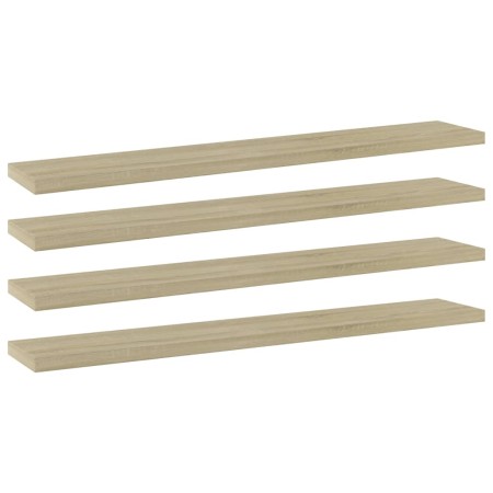 Shelf shelving unit 4 units plywood Sonoma oak 60x10x1.5cm by , Shelves - Ref: Foro24-805208, Price: 14,62 €, Discount: %