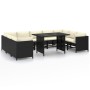 Set de muebles de jardín 10 pzas cojines ratán sintético negro de , Conjuntos de jardín - Ref: Foro24-3059795, Precio: 576,32...