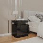 Glossy black engineered wood bedside table 45x35x52 cm by vidaXL, Nightstands - Ref: Foro24-326856, Price: 101,24 €, Discount: %