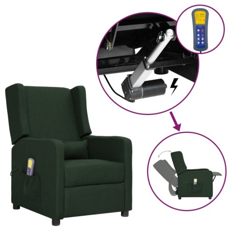 Dark green fabric lifting massage chair by , Electric massage chairs - Ref: Foro24-3093391, Price: 203,43 €, Discount: %