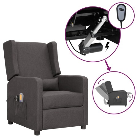 Electric massage chair dark gray fabric by , Electric massage chairs - Ref: Foro24-3098734, Price: 184,94 €, Discount: %