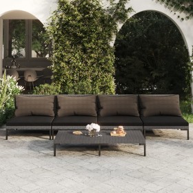 5 Stk. Gartensofas und Kissen synthetisches Rattan dunkelgrau von , Gartensets - Ref: Foro24-3099815, Preis: 307,41 €, Rabatt: %