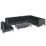 Set of 8-piece garden sofas with dark gray synthetic rattan cushions. by , Garden sets - Ref: Foro24-3099857, Price: 500,99 €...