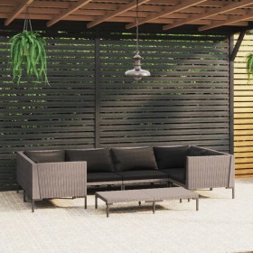 7-piece garden sofas and dark gray synthetic rattan cushions by , Garden sets - Ref: Foro24-3099927, Price: 447,55 €, Discoun...