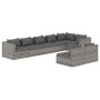 Garden furniture set 8 pieces and gray synthetic rattan cushions by , Garden sets - Ref: Foro24-3102405, Price: 921,57 €, Dis...