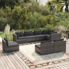 8-piece garden sofa set with gray synthetic rattan cushions by , Garden sets - Ref: Foro24-3102549, Price: 840,99 €, Discount: %