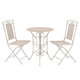 Garten-Bistrotisch und Stühle, 3 Stück, weißer Stahl von vidaXL, Gartensets - Ref: Foro24-43149, Preis: 188,86 €, Rabatt: %