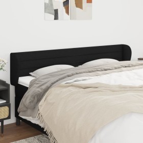 Black fabric headboard 183x23x78/88 cm by , Headboards and footboards - Ref: Foro24-3117300, Price: 66,66 €, Discount: %