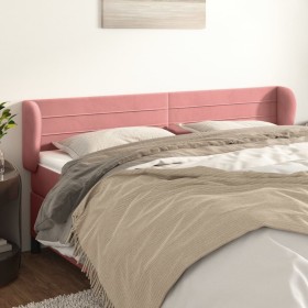 Pink velvet headboard 183x23x78/88 cm by , Headboards and footboards - Ref: Foro24-3117349, Price: 69,13 €, Discount: %