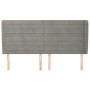 Headboard with light gray velvet ears 183x23x118/128 cm by , Headboards and footboards - Ref: Foro24-3118156, Price: 137,60 €...