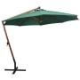 Hängender Sonnenschirm 350 cm mit grüner Holzstange von vidaXL, Sonnenschirme - Ref: Foro24-42965, Preis: 227,89 €, Rabatt: %