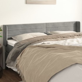 Light gray velvet headboard 183x16x78/88 cm by , Headboards and footboards - Ref: Foro24-3118968, Price: 75,99 €, Discount: %