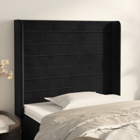 Cabecero con orejas de terciopelo negro 93x16x118/128 cm de , Cabeceros y pies de cama - Ref: Foro24-3119758, Precio: 85,99 €...