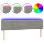 Light gray velvet headboard with LED 180x5x78/88 cm by , Headboards and footboards - Ref: Foro24-3121812, Price: 73,99 €, Dis...