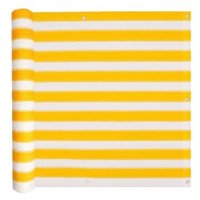 HDPE balcony awning 75x600 cm yellow and white by vidaXL, Umbrellas - Ref: Foro24-43025, Price: 17,99 €, Discount: %