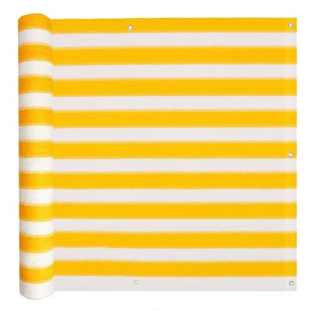 Toldo para balcón HDPE 75x600 cm amarillo y blanco de vidaXL, Sombrillas - Ref: Foro24-43025, Precio: 17,86 €, Descuento: %