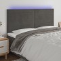 Cabecero con luces LED terciopelo gris oscuro 180x5x118/128 cm de , Cabeceros y pies de cama - Ref: Foro24-3122625, Precio: 1...