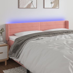 Pink velvet headboard with LED 183x16x78/88 cm by , Headboards and footboards - Ref: Foro24-3123441, Price: 76,23 €, Discount: %