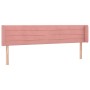 Pink velvet headboard with LED 183x16x78/88 cm by , Headboards and footboards - Ref: Foro24-3123441, Price: 76,17 €, Discount: %