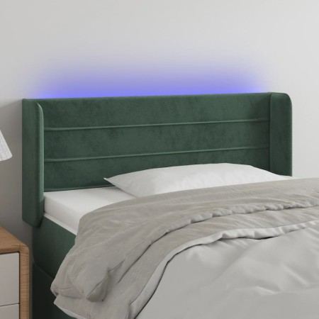 Cabecero con LED de terciopelo verde oscuro 93x16x78/88 cm de , Cabeceros y pies de cama - Ref: Foro24-3123415, Precio: 57,99...