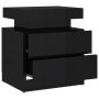 Glossy black engineered wood bedside table 45x35x52 cm by vidaXL, Nightstands - Ref: Foro24-326856, Price: 101,24 €, Discount: %