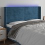 Dark blue velvet LED headboard 183x16x118/128 cm by , Headboards and footboards - Ref: Foro24-3124252, Price: 146,83 €, Disco...