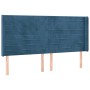 Dark blue velvet LED headboard 183x16x118/128 cm by , Headboards and footboards - Ref: Foro24-3124252, Price: 146,83 €, Disco...