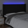 Kopfteil aus schwarzem Stoff mit LED 203x16x118/128 cm von , Kopf- und Fußteile - Ref: Foro24-3124212, Preis: 148,27 €, Rabat...