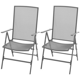 Stackable garden chairs 2 units gray steel by vidaXL, Garden chairs - Ref: Foro24-42716, Price: 114,42 €, Discount: %