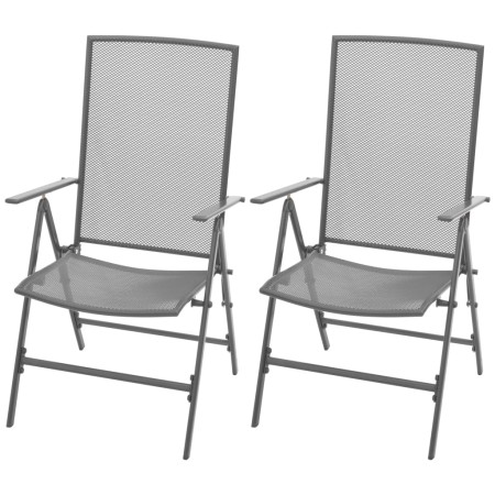 Stackable garden chairs 2 units gray steel by vidaXL, Garden chairs - Ref: Foro24-42716, Price: 109,38 €, Discount: %