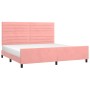 Pink velvet bed frame with headboard 200x200 cm by , Beds and slatted bases - Ref: Foro24-3125841, Price: 224,16 €, Discount: %