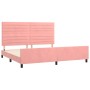 Pink velvet bed frame with headboard 200x200 cm by , Beds and slatted bases - Ref: Foro24-3125841, Price: 224,16 €, Discount: %