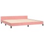 Pink velvet bed frame with headboard 200x200 cm by , Beds and slatted bases - Ref: Foro24-3125841, Price: 224,16 €, Discount: %