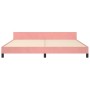 Pink velvet bed frame with headboard 200x200 cm by , Beds and slatted bases - Ref: Foro24-3125841, Price: 224,16 €, Discount: %