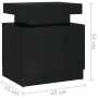 Mesita de noche madera de ingeniería negro brillo 45x35x52 cm de vidaXL, Mesitas de noche - Ref: Foro24-326856, Precio: 102,4...