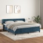 Box spring bed with dark blue velvet mattress 180x200 cm by , Beds and slatted bases - Ref: Foro24-3127569, Price: 521,43 €, ...