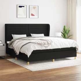 Box spring bed with black fabric mattress 200x200 cm by , Beds and slatted bases - Ref: Foro24-3128631, Price: 689,65 €, Disc...