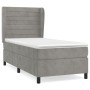 Box spring bed with light gray velvet mattress 90x190 cm by , Beds and slatted bases - Ref: Foro24-3129249, Price: 351,21 €, ...